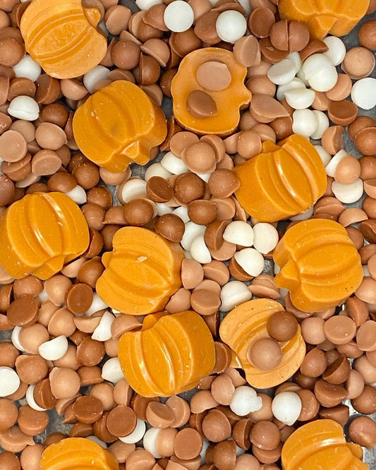 Ceras derretidas con sabor a caramelo crujiente y calabaza