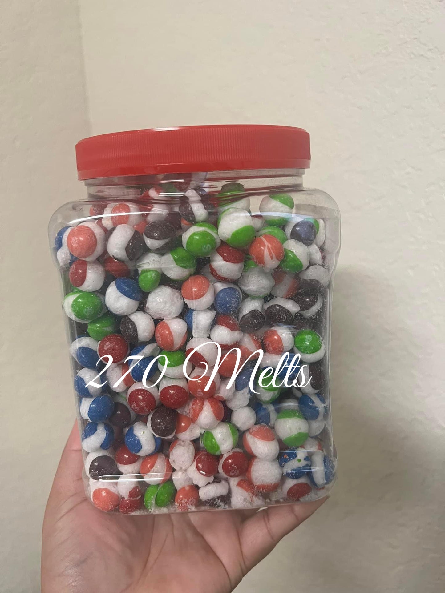 Tina de Skittles liofilizada