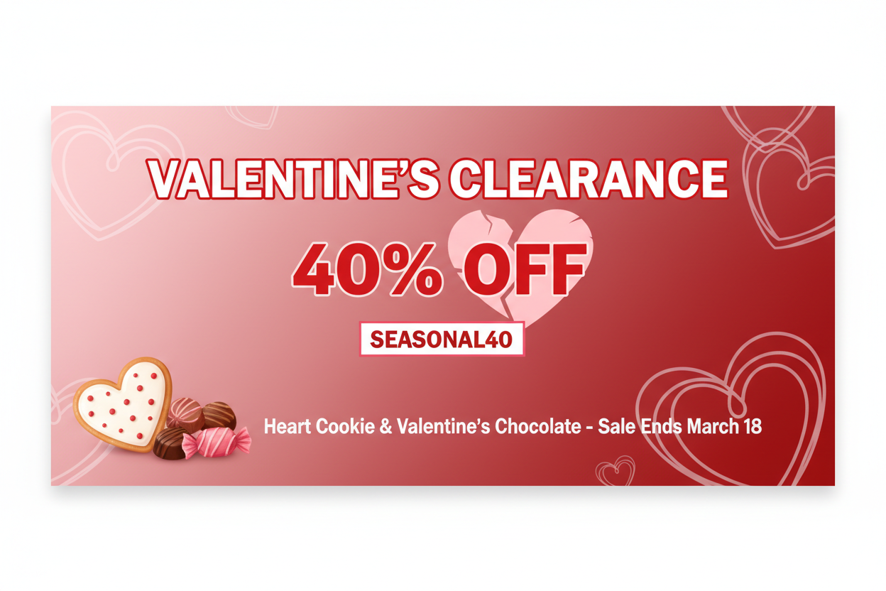 Valentine's Clearance Banner